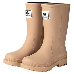 日本热销女款雨鞋不磨脚防水鞋雨靴户外防滑露营厨房洗车学生胶鞋