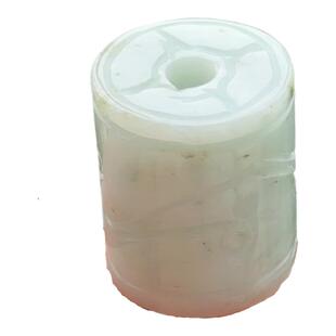 瑕疵清天然翡翠A货淡绿大路路通吊坠缅甸玉石祥云直桶珠挂件车挂