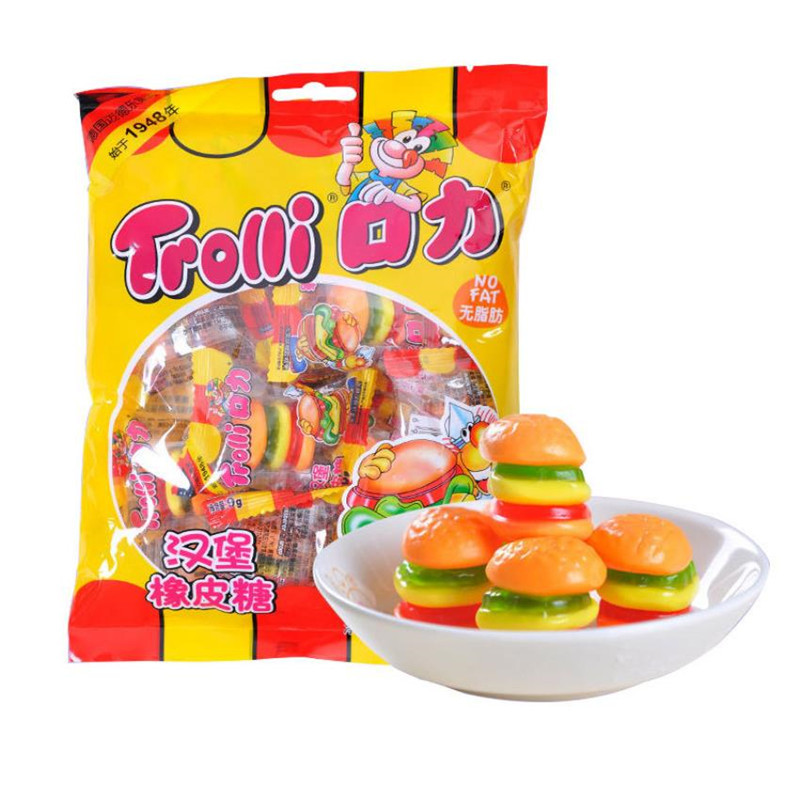 trolli口力午餐袋儿童汉堡橡皮糖