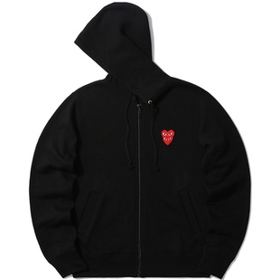 IT CDG PLAY COMME des GARÇONS川久保玲女连帽拉链卫衣爱心缝饰