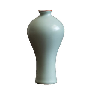 寻心天青汝窑花瓶开片可养陶瓷汝瓷花器插花中式简约水养客厅摆件