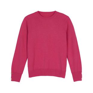 【专柜同款】鹿王100%纯山羊绒衫女士圆领毛衣套头衫秋冬新款