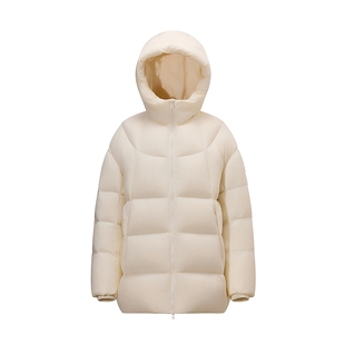 【蜜蜂欢乐社】美特斯邦威羽绒服女装冬季新款连帽加厚中长款外套