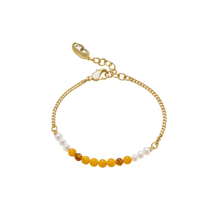 Amber Lollipop天然蜜蜡手链女淡水珍珠手串轻奢小众 炽阳系列