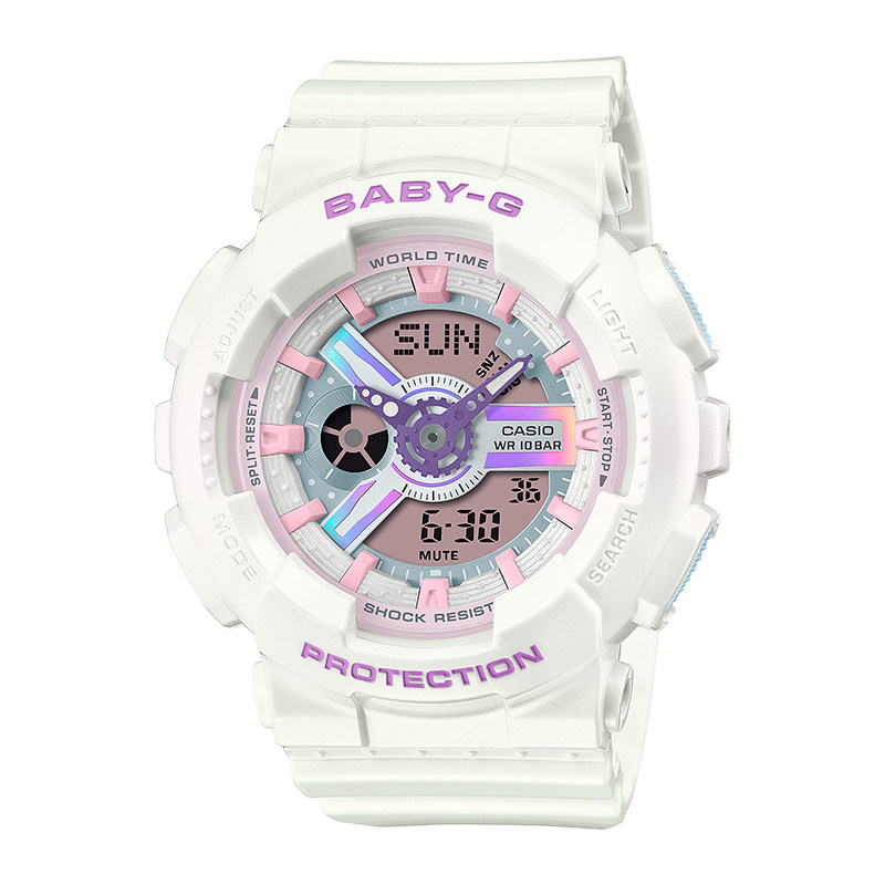 卡西欧BABY-G夏日配色虚拟梦幻主题防水防震运动女表BA-110FH