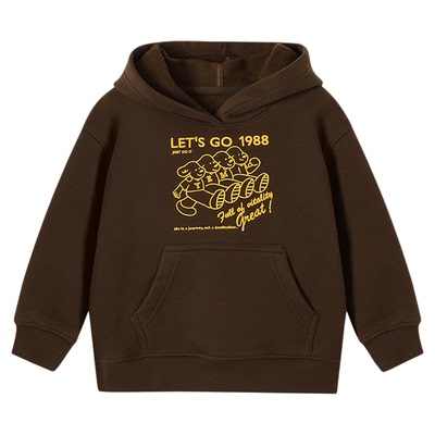 允儿妈女童加绒加厚刺绣连帽卫衣