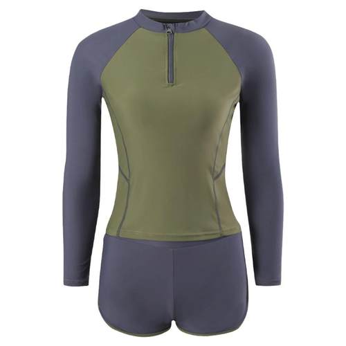 泳衣女分体2025新款长裤泡温泉游泳馆专用平角长袖防晒保守游泳衣