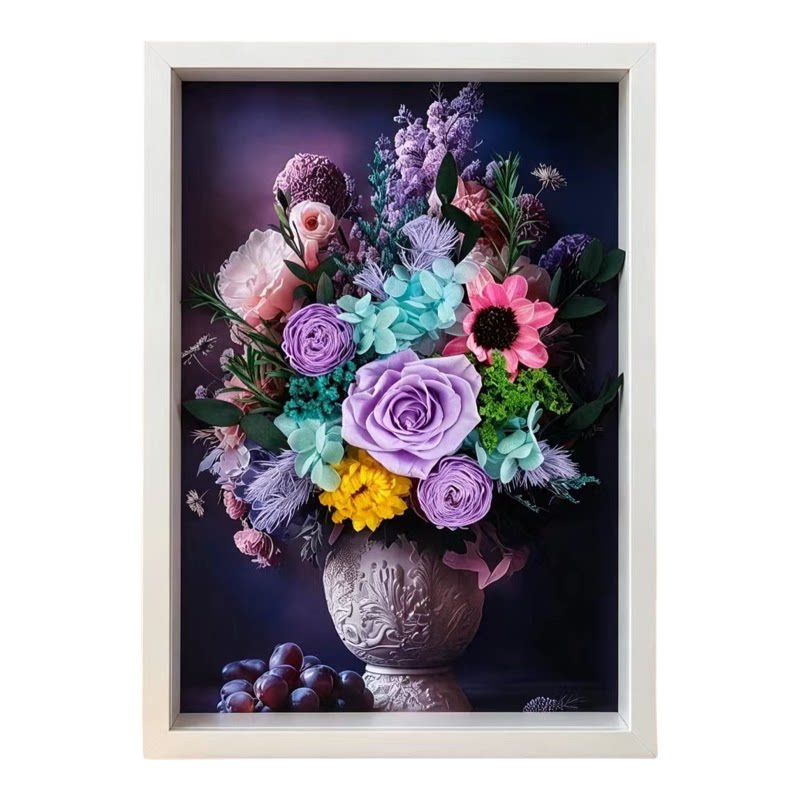 云南真干花永生花束成品相框装饰画摆件闺蜜生日乔迁开业高级礼物