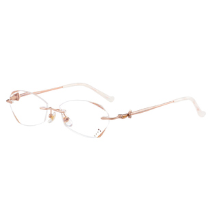 进口老花眼镜女官方旗舰店正品高清老人防蓝光时尚轻无框切边女款