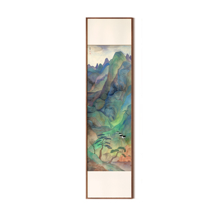 黄华斌山水画新中式客厅茶室玄关走廊挂画抽象现代简约民宿装饰画
