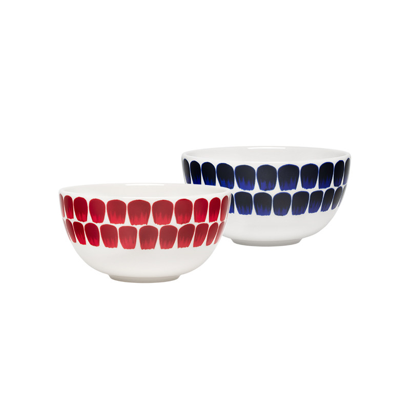 【新品】芬兰arabia24小时复古红蓝陶瓷米饭碗餐具家用小碗礼物