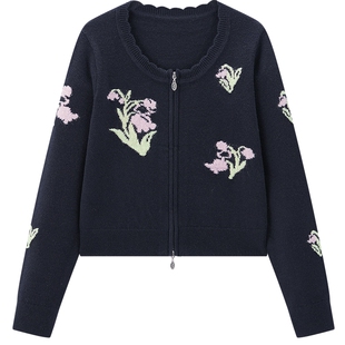 【商场同款】乐町铃兰物语合体日系针织开衫春季短毛衣C1EDG1136