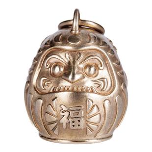 刻己复古黄铜钥匙扣达摩铃铛吊坠好运祝福包挂件个性饰品声音清脆