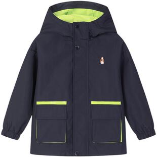 暇步士童装男宝宝休闲连帽外套春秋新款儿童童趣简洁休闲工装风衣