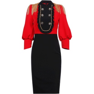 创意狐红色礼服修身新娘回门衣服平时可穿主持礼服短款生日小礼裙