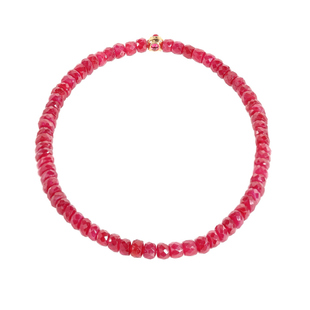 若华珠宝惊鸿 红宝石弹力手链18K金材质女彩宝首饰珠宝配饰礼物