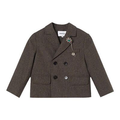 RBIGX瑞比克双排扣复古格子西服
