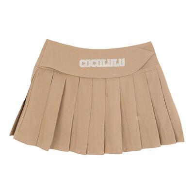LALABOBO2024春夏新款学院风显瘦字母a字裙百褶半裙CBCB-WXZQ20