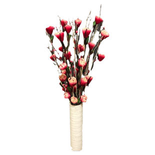 叶脉落地仿真花客厅花艺玫瑰干花室内装饰花瓶套装花束插花摆件