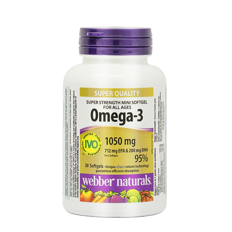 webber伟博天然Omega3深海鱼油95%高纯度高EPA加拿大进口胶囊30粒