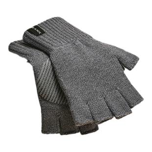 海澜之家手套半指毛线针织露指秋冬新款加绒开车触屏男款保暖