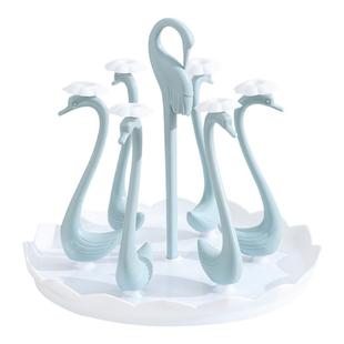 玻璃杯架水杯倒挂架旋转茶杯架收纳架沥水杯架子带托盘家用置物架