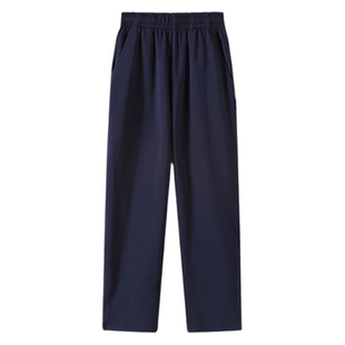 儿童校服裤子藏青色小学生男女童深蓝色春秋冬中大童加绒运动长裤