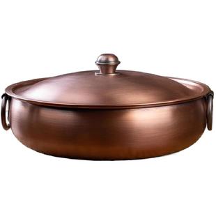 加厚纯紫铜铜火锅电磁炉鸳鸯火锅盆商用涮肉铜锅家用燃气炖锅炒锅