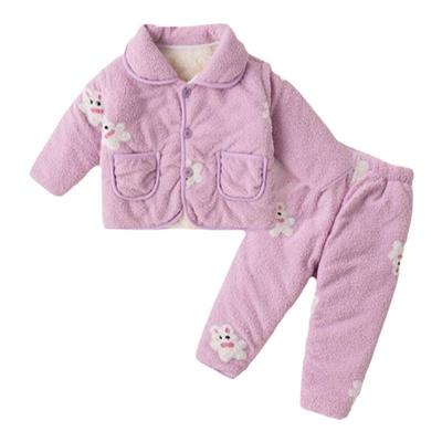 嘟嘟家儿童睡衣套装冬季男童加厚家居服女童加绒衣服冬款宝宝冬装