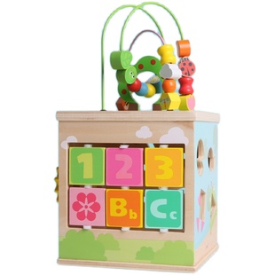 木玩世家儿童绕珠百宝箱多功能蒙特梭利早教玩具婴幼儿宝宝忙碌箱