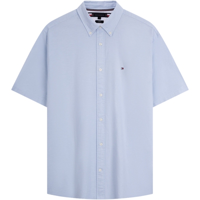 Tommy男装牛津纺净色短袖衬衫