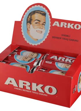 土耳其ARKO剃须皂泡沫丰富便携式固体男士剃须膏75克老式肥皂香味