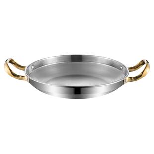 不锈钢干锅锅具家用锅专用金色海鲜锅部队火锅干锅盆平底菜盘商用