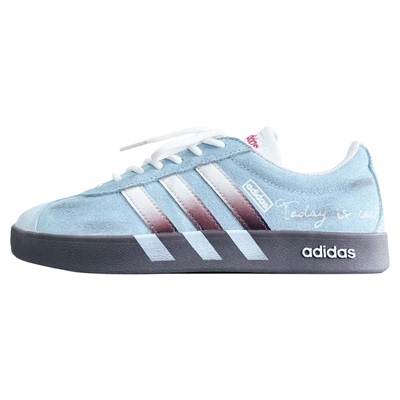 球鞋定制adidas neo VL Court 2.0青蓝琉璃 复古百搭低帮男女板鞋