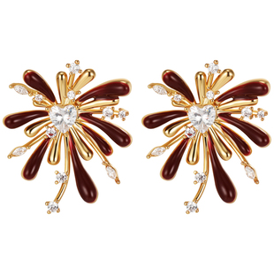 925纯银针烟花耳环女轻奢小众复古耳钉2026新款独特个性高级耳饰