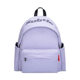 SUBTLE帽檐双肩包女小巧尼龙防水书包男户外旅游通勤轻便小众背包