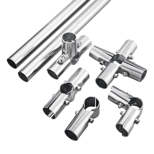 不锈钢管接头活动六分铁管钢管连接件圆管方管固定夹紧固卡扣弯头