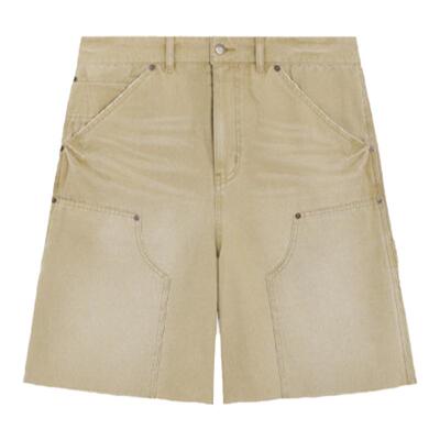 WE11DONE男士休闲宽松米色工装短裤百慕大