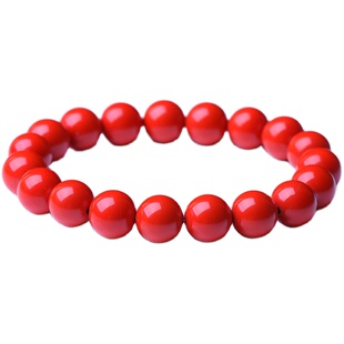 天然原矿红朱砂手串手链男女儿童单珠配珠弹力绳6-20尺寸现货保真