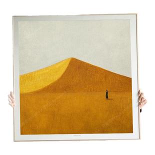 正方形装饰画画芯内布未装裱油画打印萨拉路吉极简抽象山脉海报