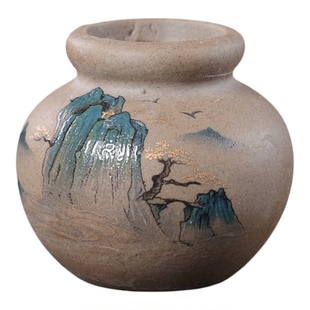 陶罐固定水草用鱼缸造景装饰摆件水草定植陶罐水草沉底环陶罐草杯