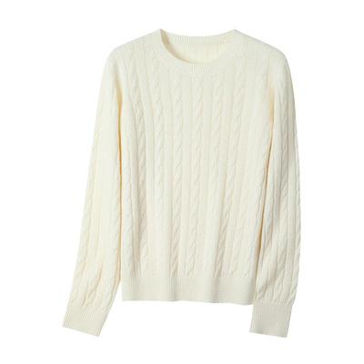 复古麻花老钱风圆领毛衣