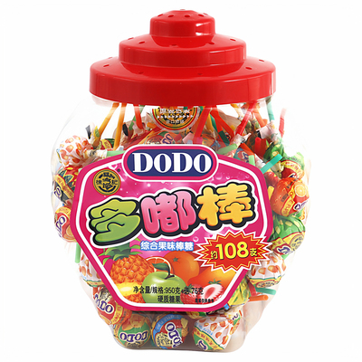 徐福记棒棒糖网红多嘟棒熊博士桶装综合果味儿童小零食糖果年货节