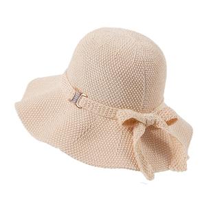 帽子女夏天遮阳防紫外线棉麻镶钻春季旅游防晒女士洋气可折叠凉帽