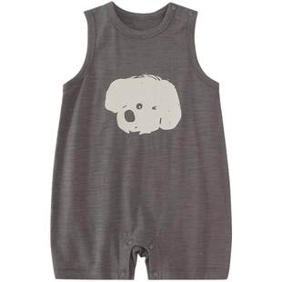 婴儿连体衣无袖背心薄款夏季男宝宝哈衣夏天超萌爬爬服新生儿衣服