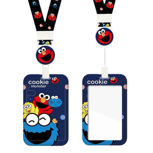 芝麻街卡套挂脖伸缩长挂绳公交卡饭卡胸牌工牌门禁卡身份证保护套