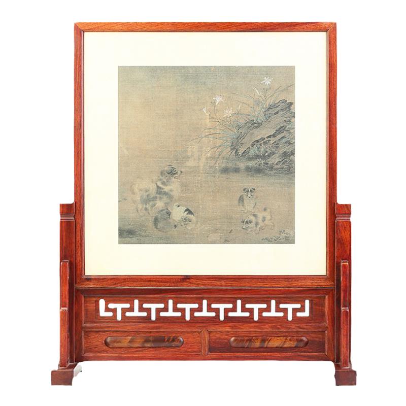 红木雕刻工艺品花梨木隔断屏风