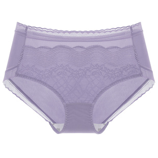 依曼丽蕾丝女内裤轻薄性感中腰提臀蛋白纤维底档吸湿排汗平脚裤
