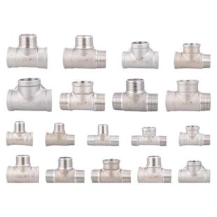 304不锈钢4/6分1寸内丝外丝三通DN40/50水油汽管内牙外牙接头配件