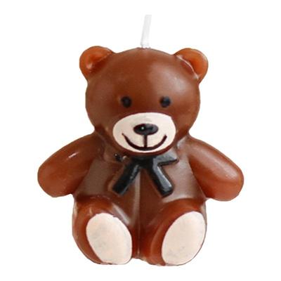 韩系彩色笑脸小熊蜡烛蛋糕装饰